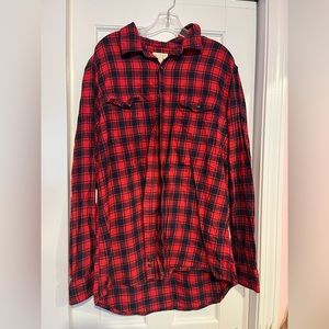 Sonoma Men's Red Plaid Flannel Shirt